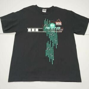 Rewind Hell House Unisex Delta Pro Weight Graphic T-Shirt Black Crew Neck Tee M‎